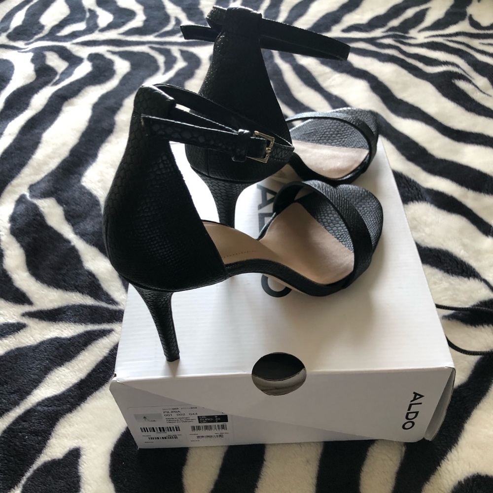 Black Aldo Sandal Heels